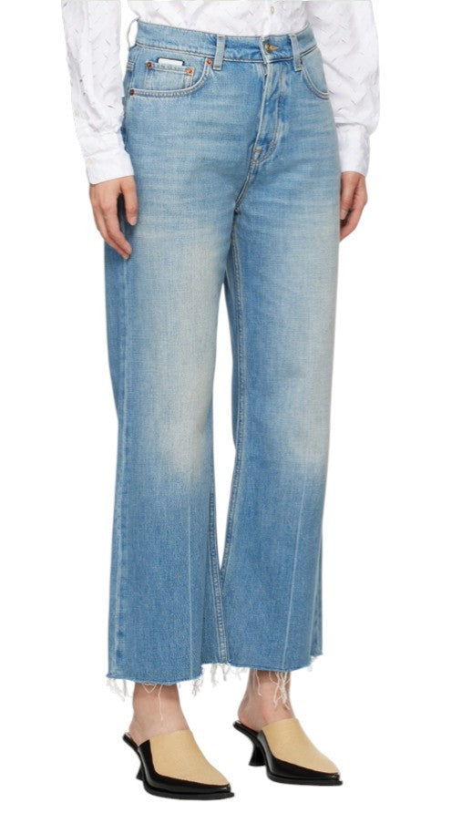 EYTYS Avalon Torn Indigo Cropped Bootcut Fit Women Jeans W26/L32 Blue RRP370