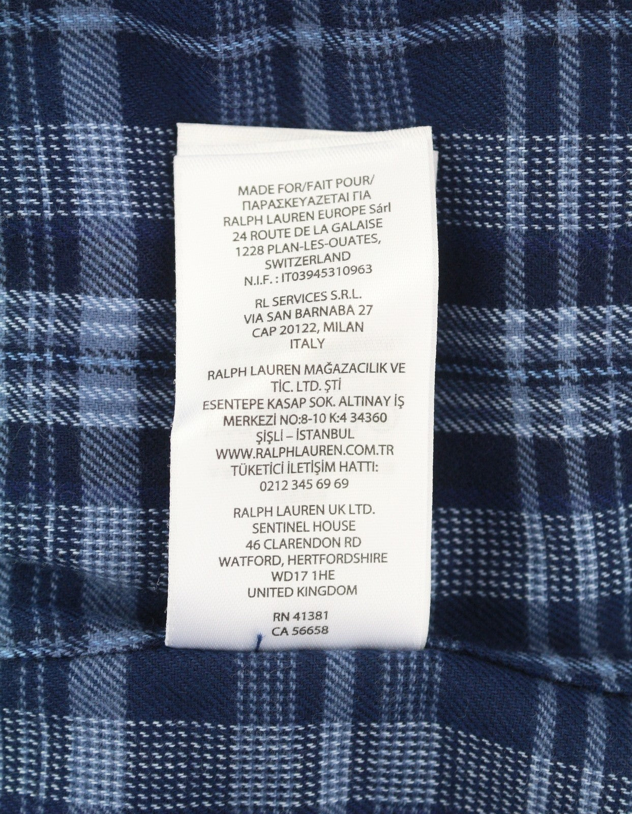 RALPH LAUREN Men Shirt M Blue Performance Plaid Custom Fit Flannel RRP169