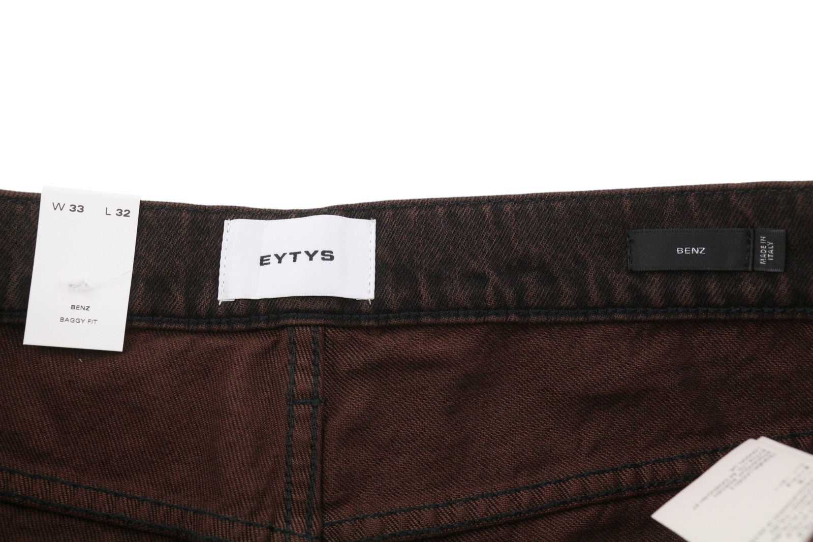 EYTYS Benz Sepia Baggy Fit Women Jeans W33/L32 Brown Faded Men Unisex RRP370