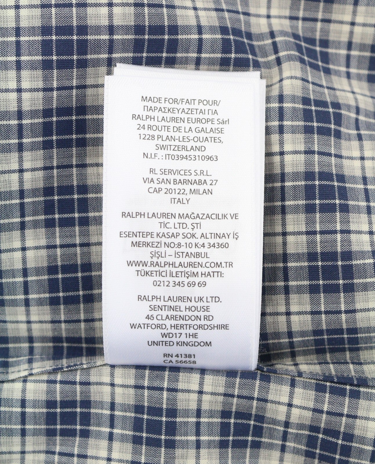 RALPH LAUREN Men Shirt S Stretch Plaid Custom Fit Logo Button-Down Casual