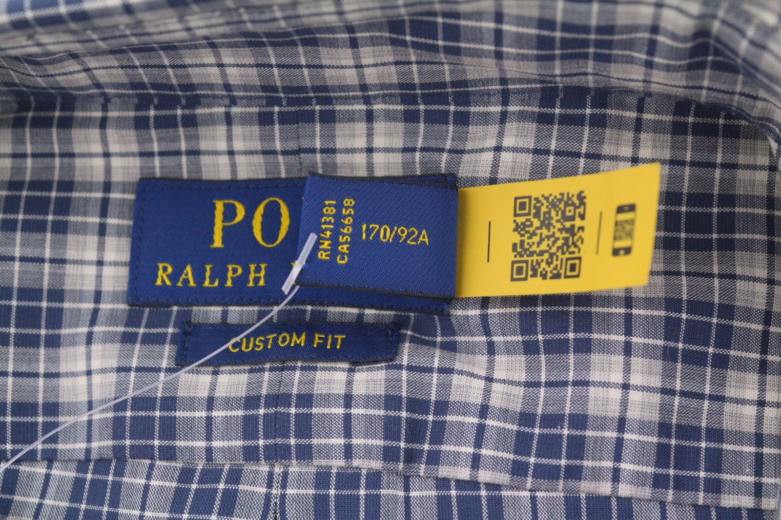 RALPH LAUREN Men Shirt S Stretch Plaid Custom Fit Logo Button-Down Casual