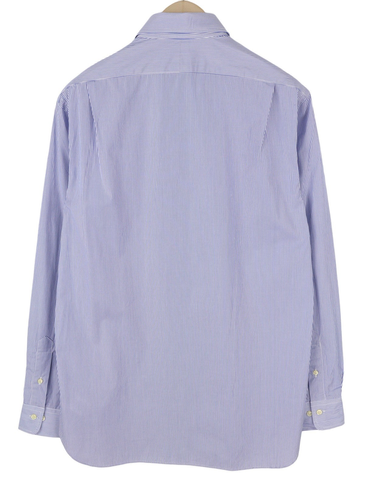RALPH LAUREN Men Formal Shirt M Blue Stripe Custom Fit Cutaway Logo RRP169