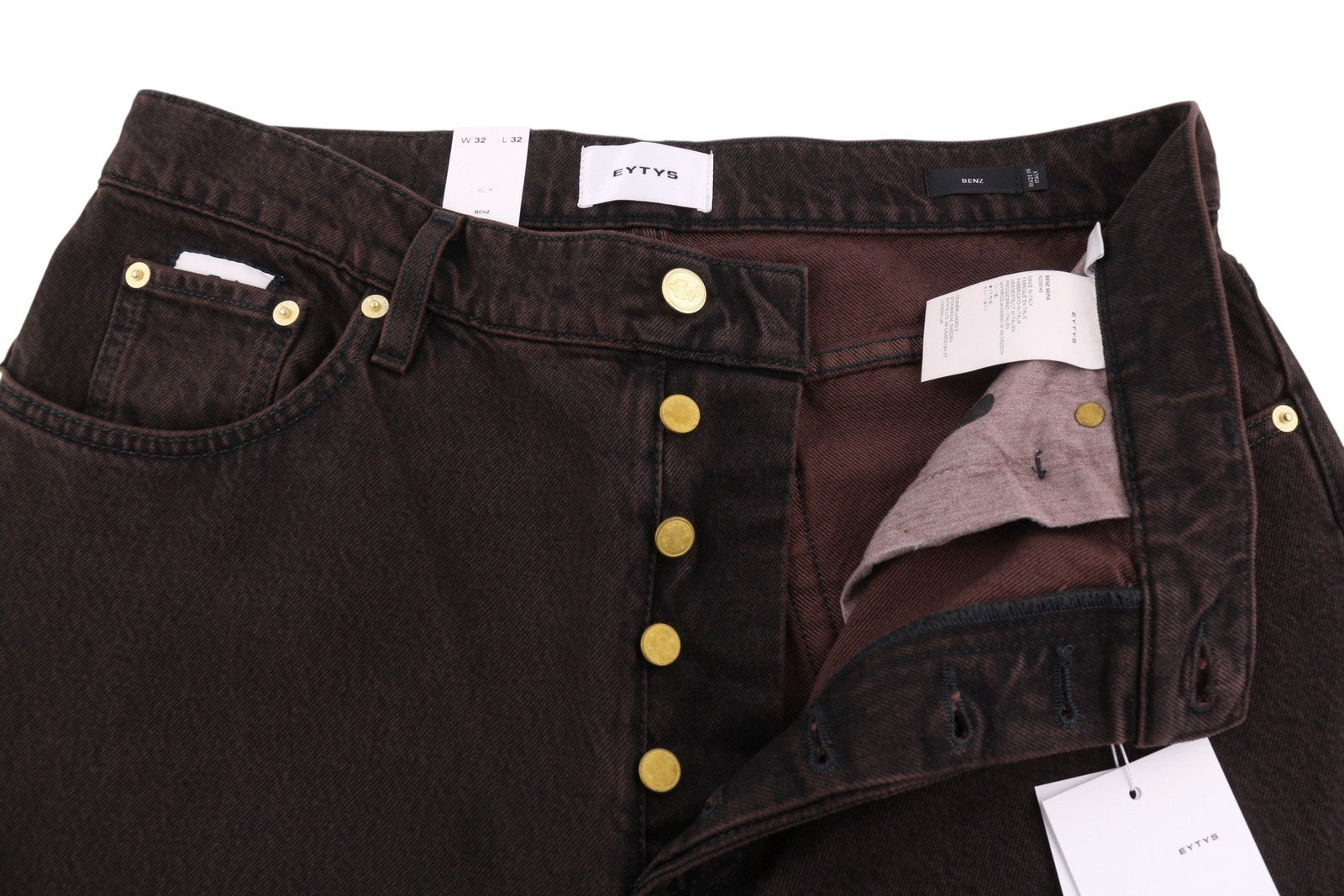 EYTYS Benz Sepia Baggy Fit Women Jeans W32/L32 Brown Faded Men Unisex RRP370