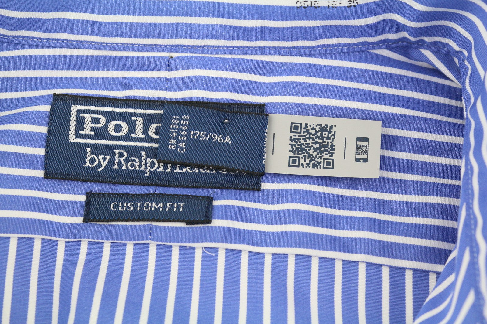 RALPH LAUREN Men Shirt M Blue Stripe Custom Fit Cutaway Button-Up RRP212