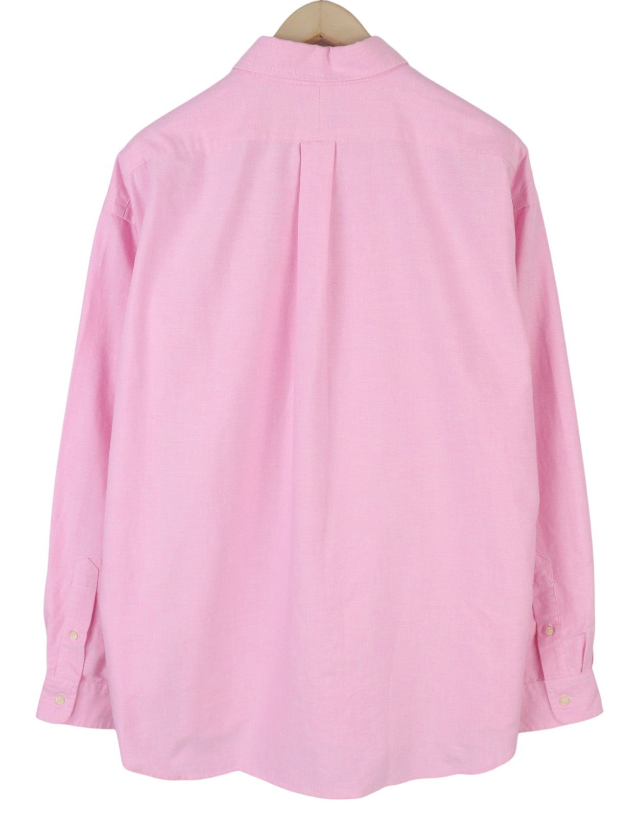 RALPH LAUREN Men Shirt L Pink Button-Down Pocket Logo Casual Wear