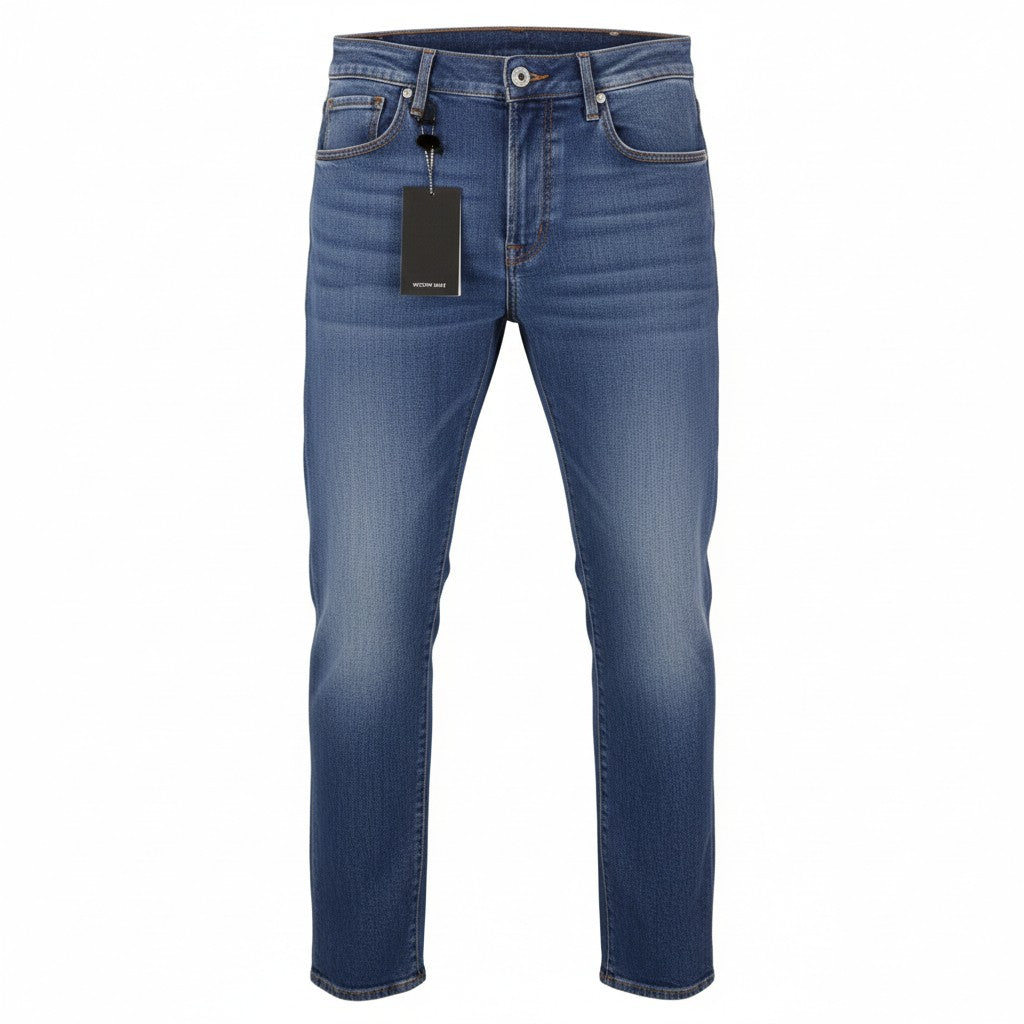 VICTORY GATE Denim Slim Fit Blue Collection Indaco Mid Men Jeans W30 Faded