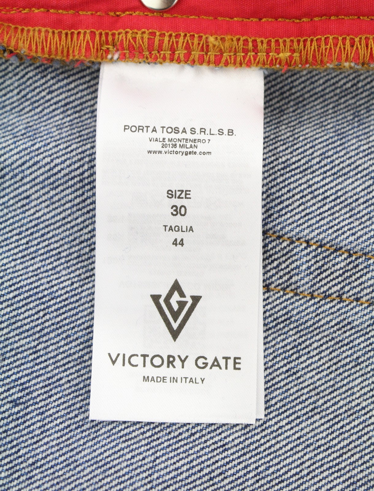 VICTORY GATE Denim Slim Fit Blue Collection Indaco Mid Men Jeans W30 Faded