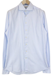 SUITSUPPLY Men's Shirt 41L/16L Extra Slim Blue Striped Pattern Pure Cotton