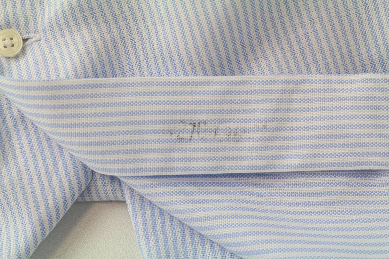 SUITSUPPLY Men's Shirt 41L/16L Extra Slim Blue Striped Pattern Pure Cotton