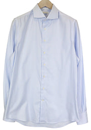 SUITSUPPLY Men's Shirt 41/16 Extra Slim Blue Striped Cotton Cutaway Long Sleeve