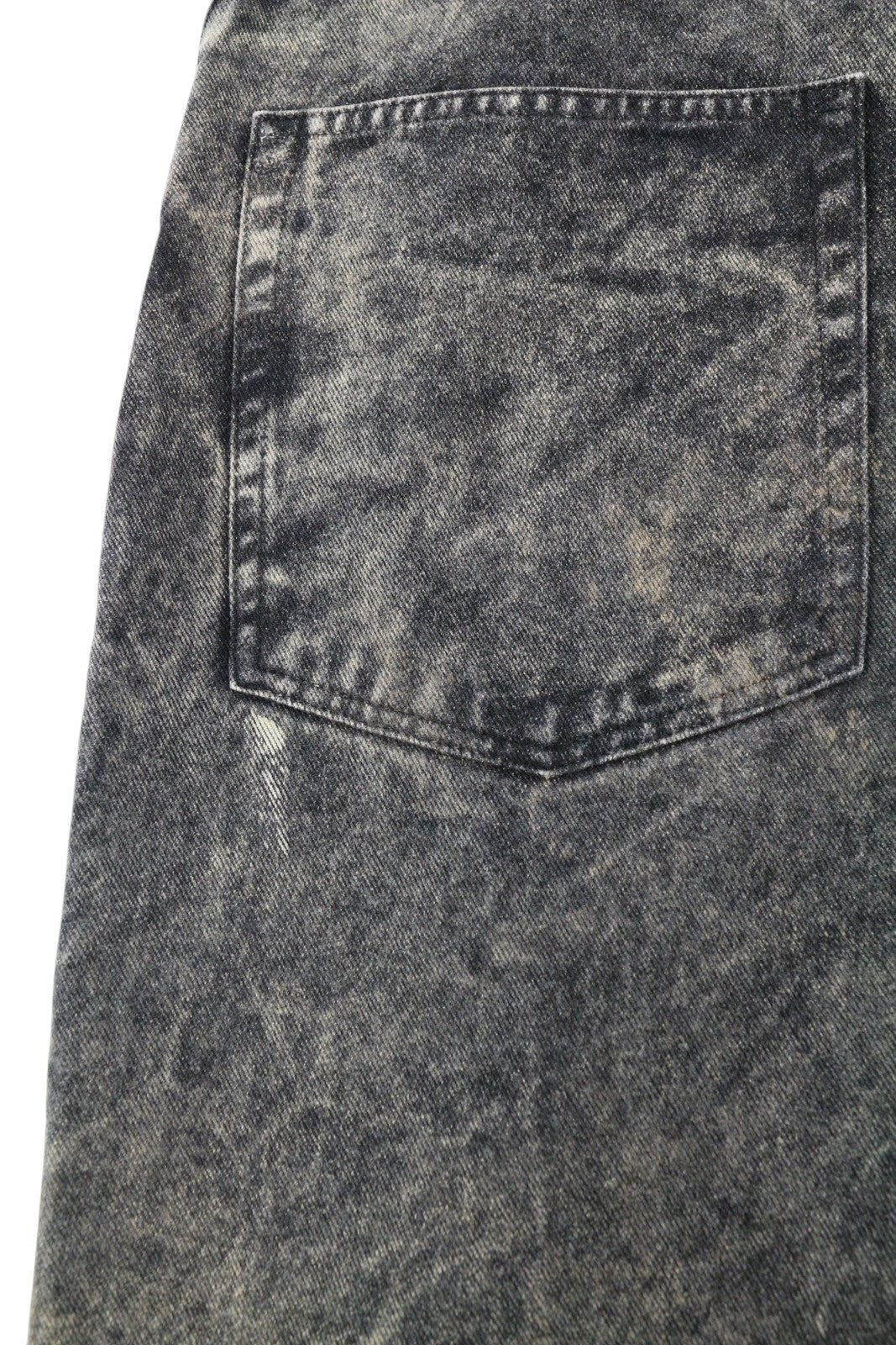 KHRISJOY moteriški džinsai W27 pilki, išblukinti, skalbti, tiesaus kirpimo, aukštu juosmeniu, užtrauktuku. 