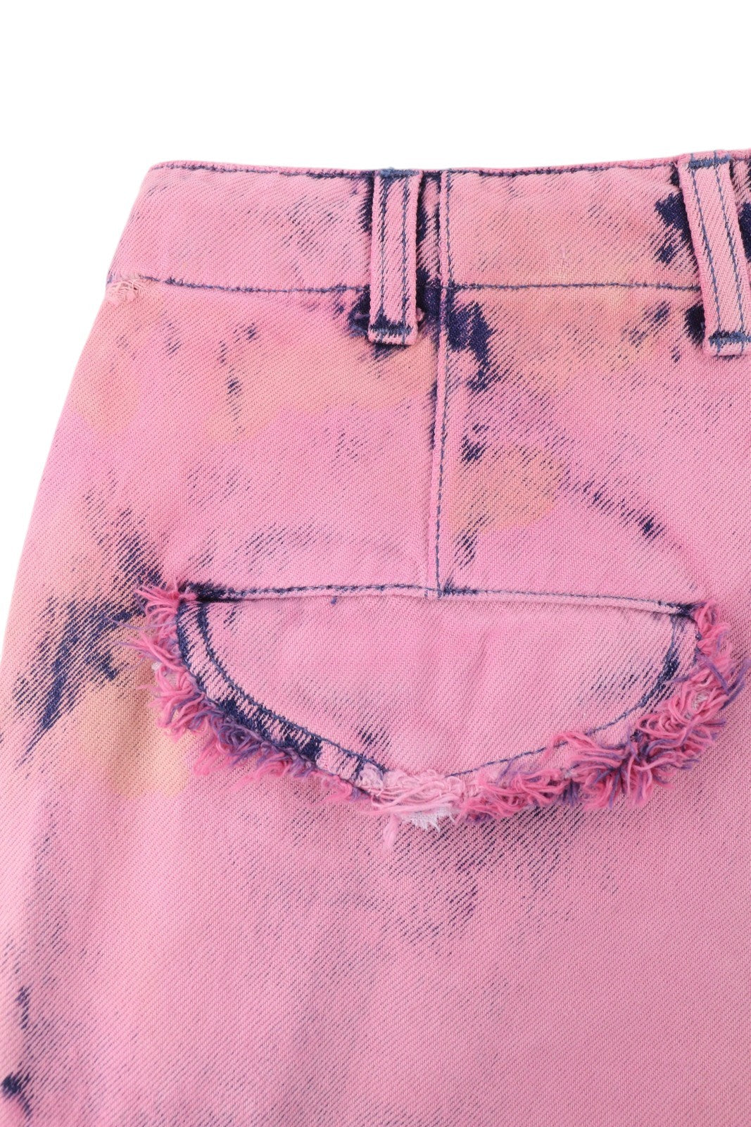 DARKPARK Vivi Cargo Denim moteriški džinsai 25 PB rožinės ir mėlynos spalvos plačių klešnių, laisvo kirpimo 