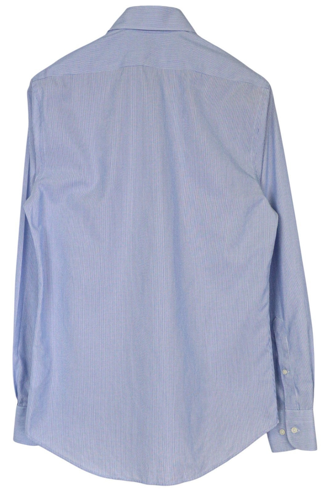 SUITSUPPLY Men's Shirt 37/14 1/2 Extra Slim Blue Striped Cotton Twill Button-Up