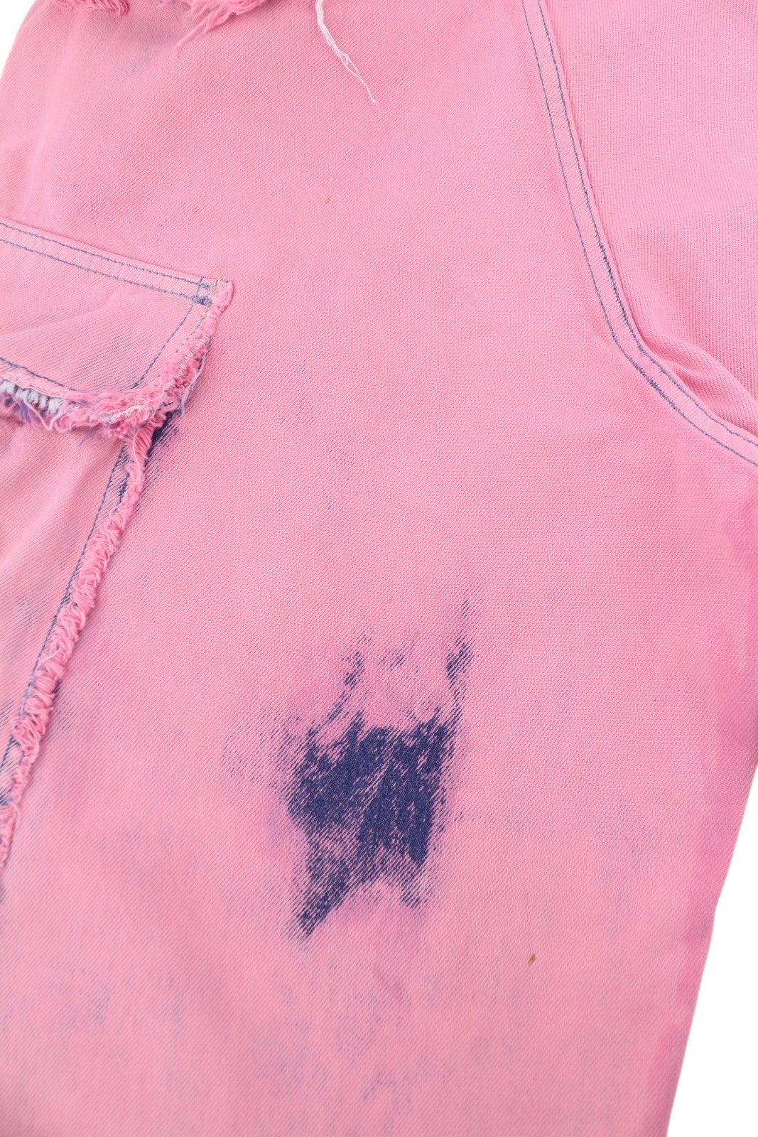 DARKPARK Vivi Cargo Denim moteriški džinsai 27 PB rožinės ir mėlynos spalvos plačių klešnių, laisvo kirpimo 