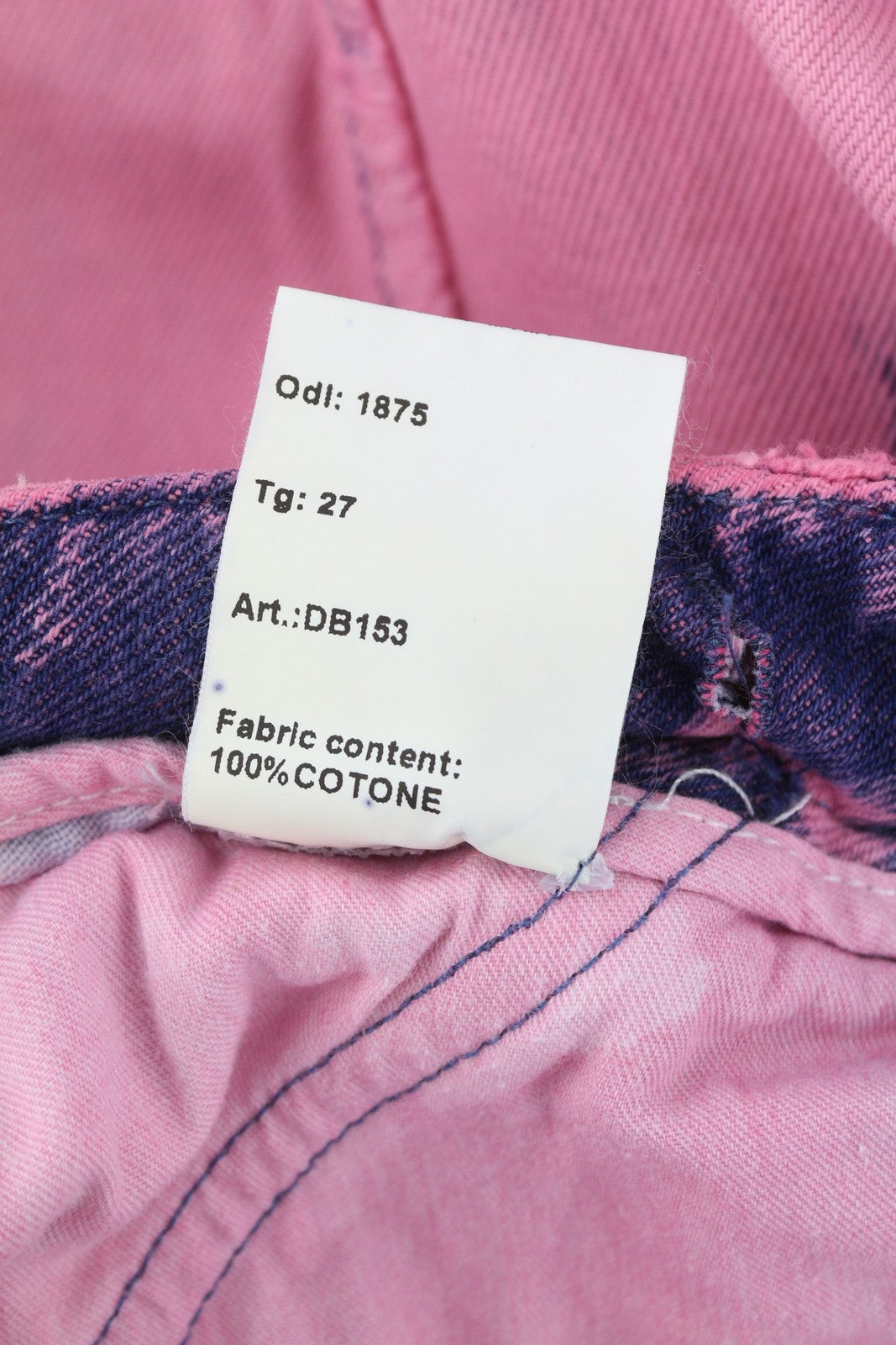 DARKPARK Vivi Cargo Denim moteriški džinsai 27 PB rožinės ir mėlynos spalvos plačių klešnių, laisvo kirpimo 