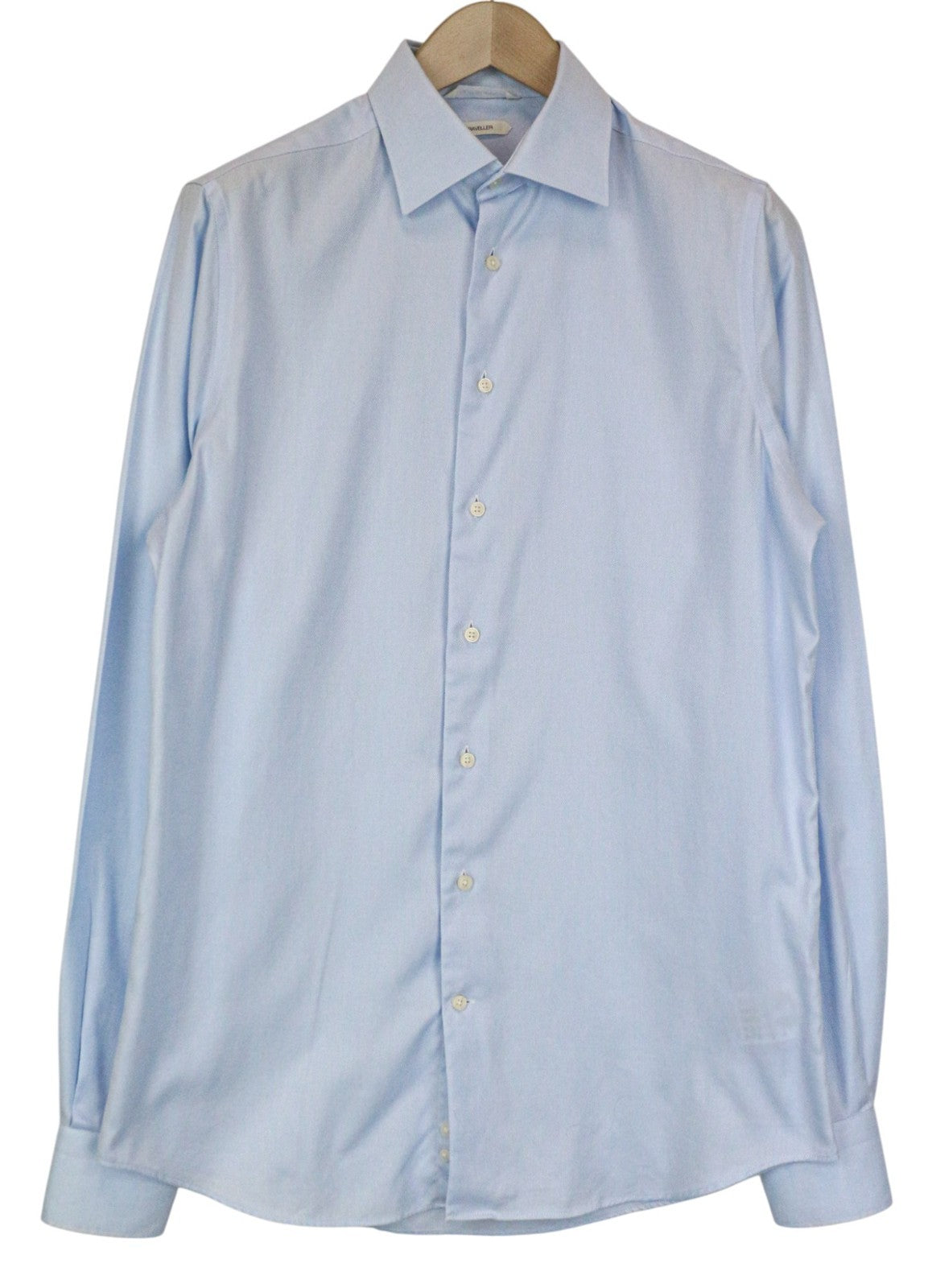 „SUITSUPPLY Traveller“ vyriški marškinėliai, 39L/15 1/2L, ploni mėlyni medvilniniai ilgomis rankovėmis 