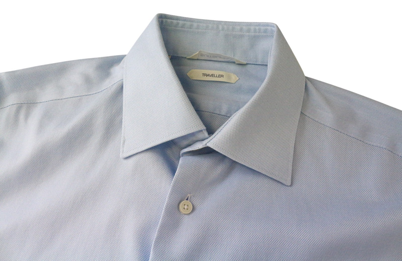 „SUITSUPPLY Traveller“ vyriški marškinėliai, 39L/15 1/2L, ploni mėlyni medvilniniai ilgomis rankovėmis 