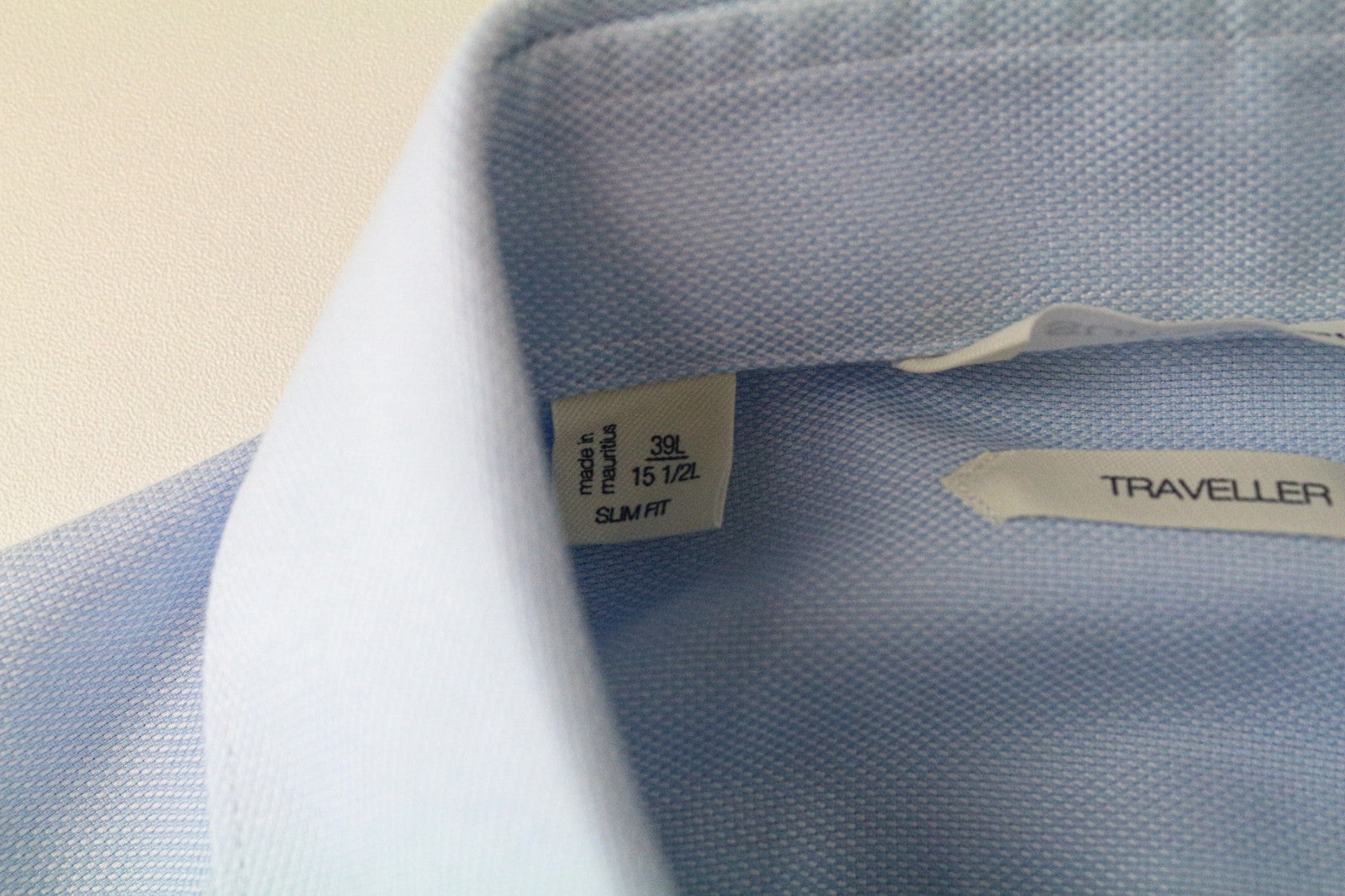 „SUITSUPPLY Traveller“ vyriški marškinėliai, 39L/15 1/2L, ploni mėlyni medvilniniai ilgomis rankovėmis 