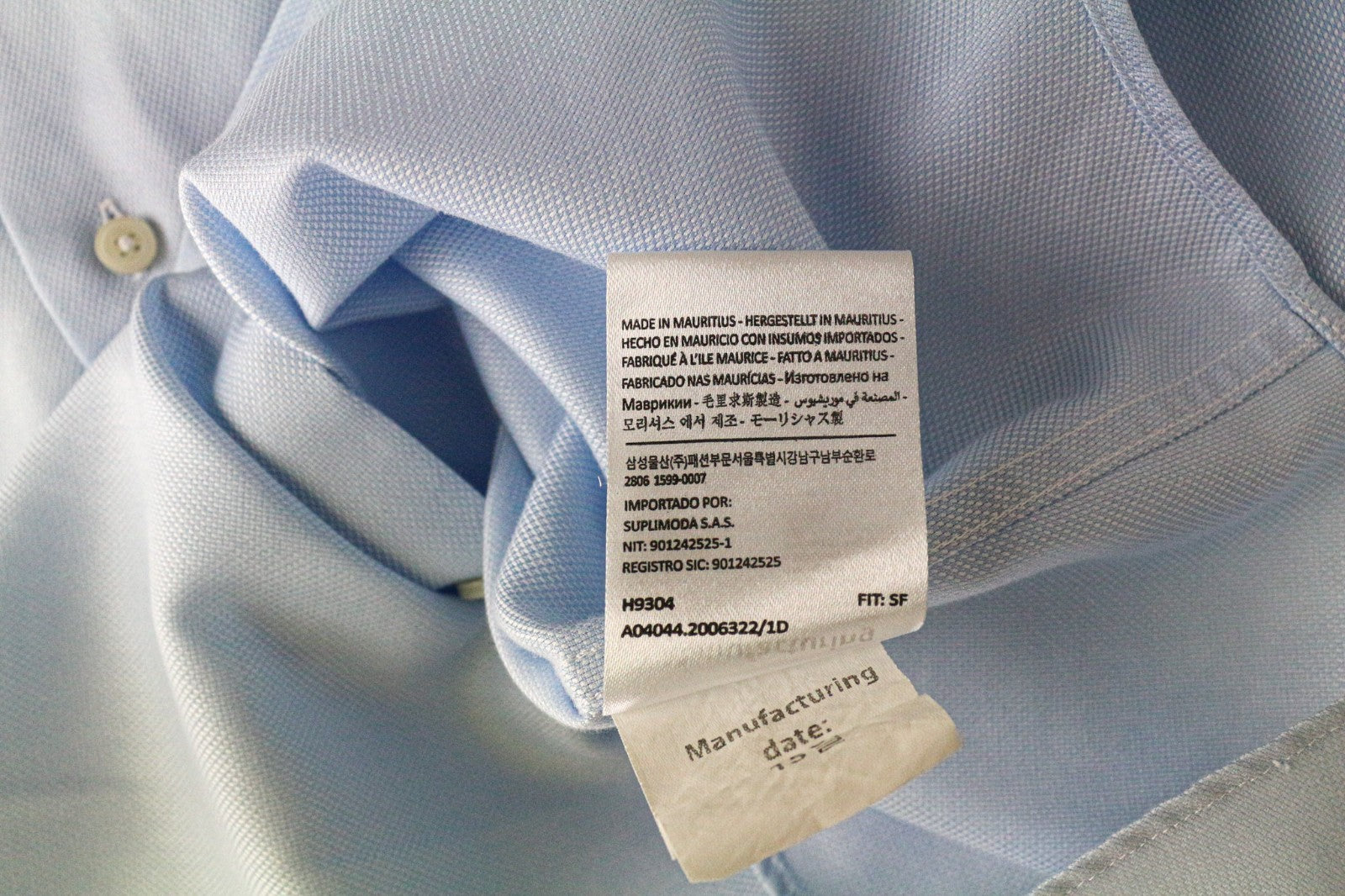 „SUITSUPPLY Traveller“ vyriški marškinėliai, 39L/15 1/2L, ploni mėlyni medvilniniai ilgomis rankovėmis 