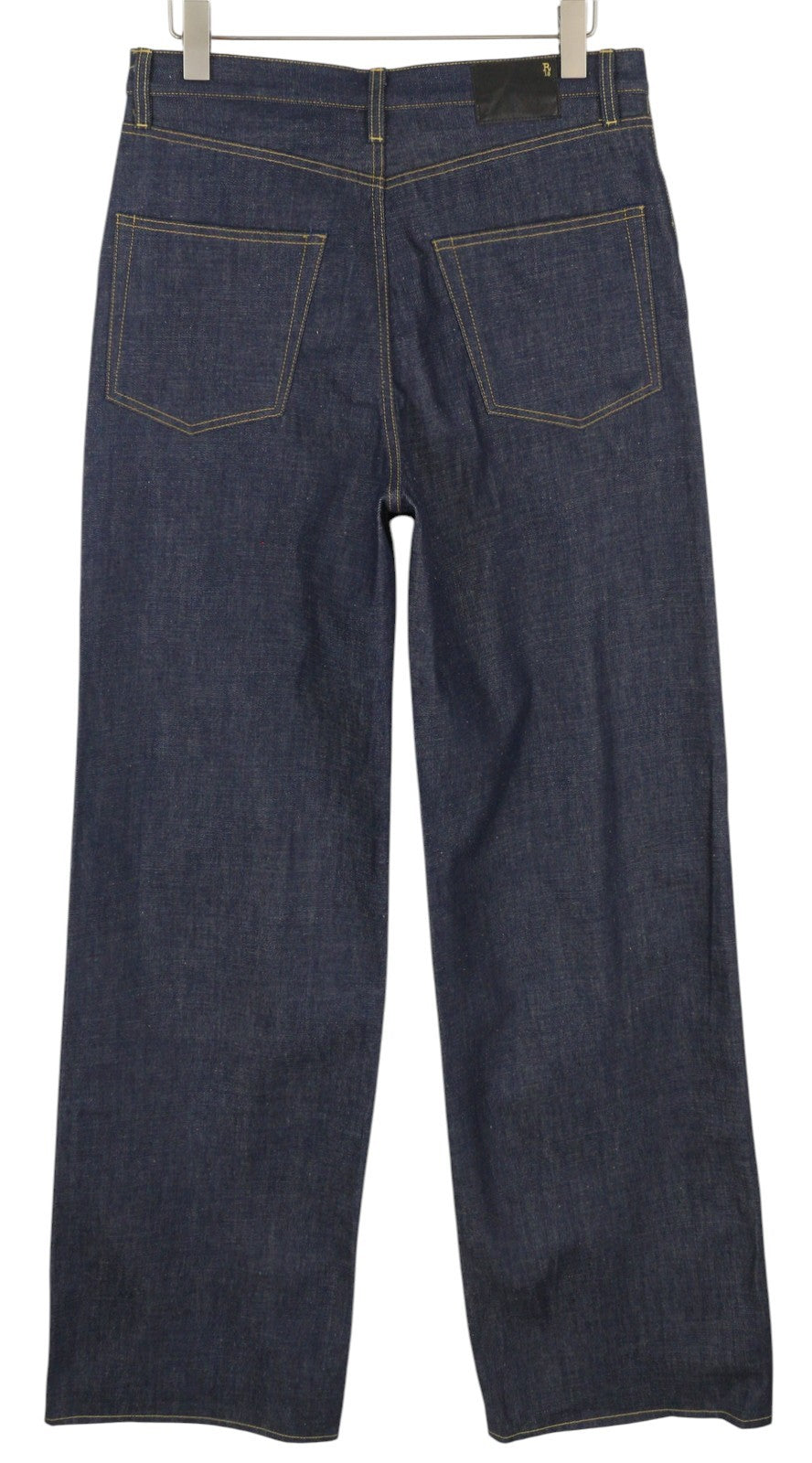 R13 Lisa Baggy moteriški džinsai 27 Bain mėlyni džinsiniai, tiesaus kirpimo, su užtrauktuku ir ilgi. 