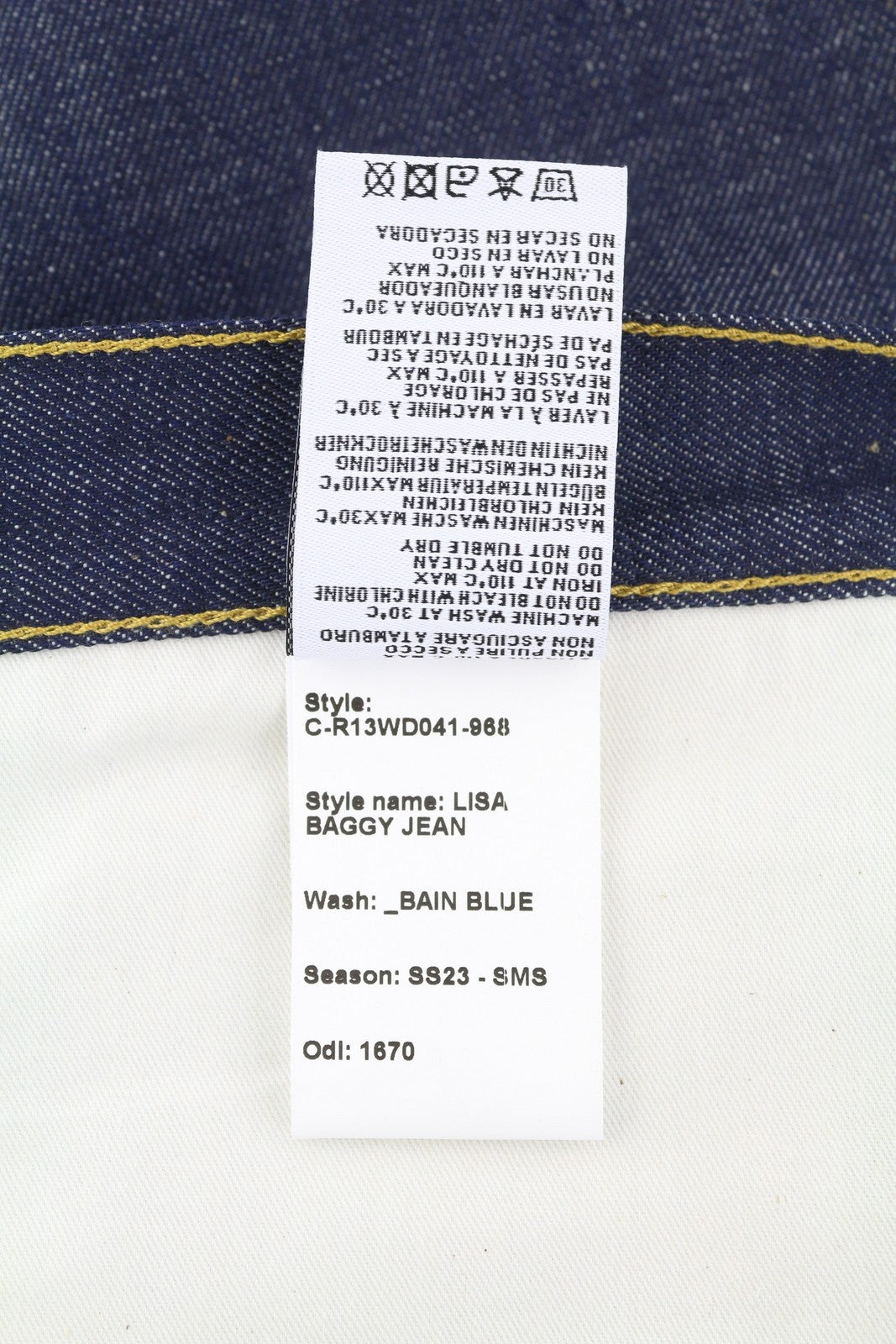 R13 Lisa Baggy moteriški džinsai 27 Bain mėlyni džinsiniai, tiesaus kirpimo, su užtrauktuku ir ilgi. 