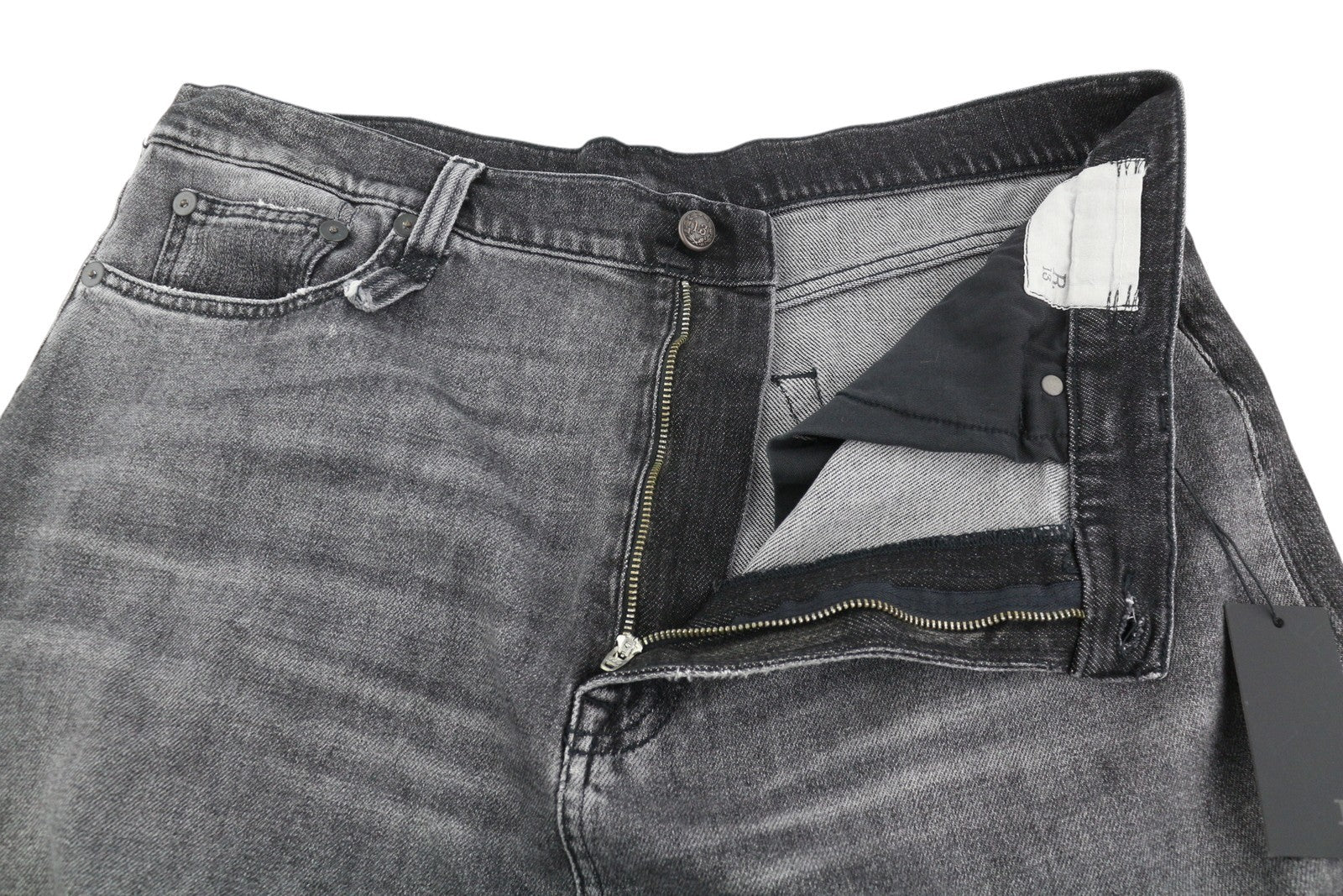 R13 Jesse moteriški džinsai, 38 dydis, pilki, laisvo kirpimo, tamsaus džinso spalvos. 