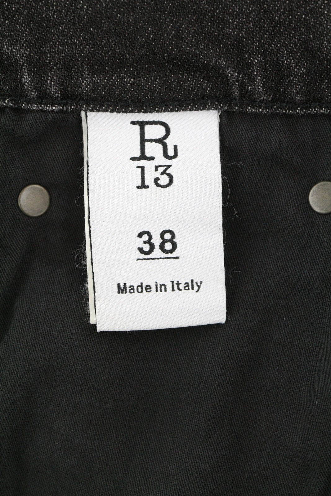 R13 Jesse moteriški džinsai, 38 dydis, pilki, laisvo kirpimo, tamsaus džinso spalvos. 