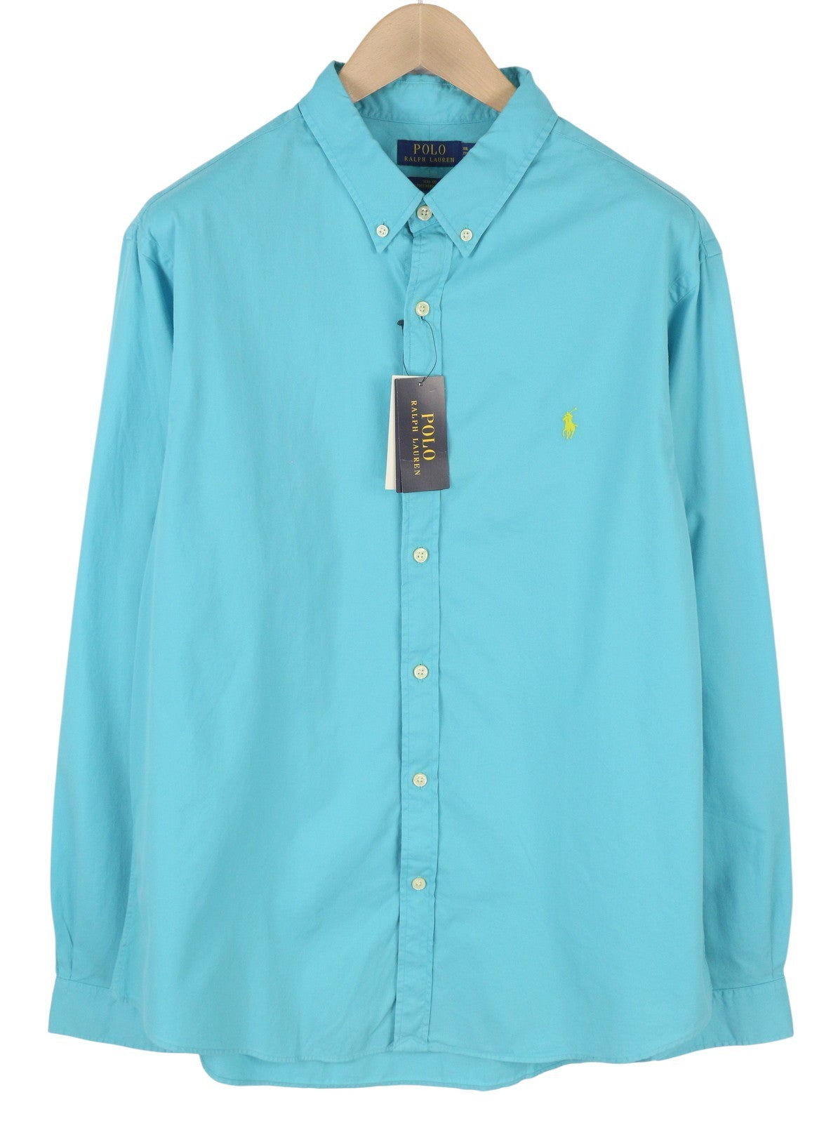 RALPH LAUREN Men Shirt 2XL Blue Slim Fit Featherweight Twill Button-Down RRP150