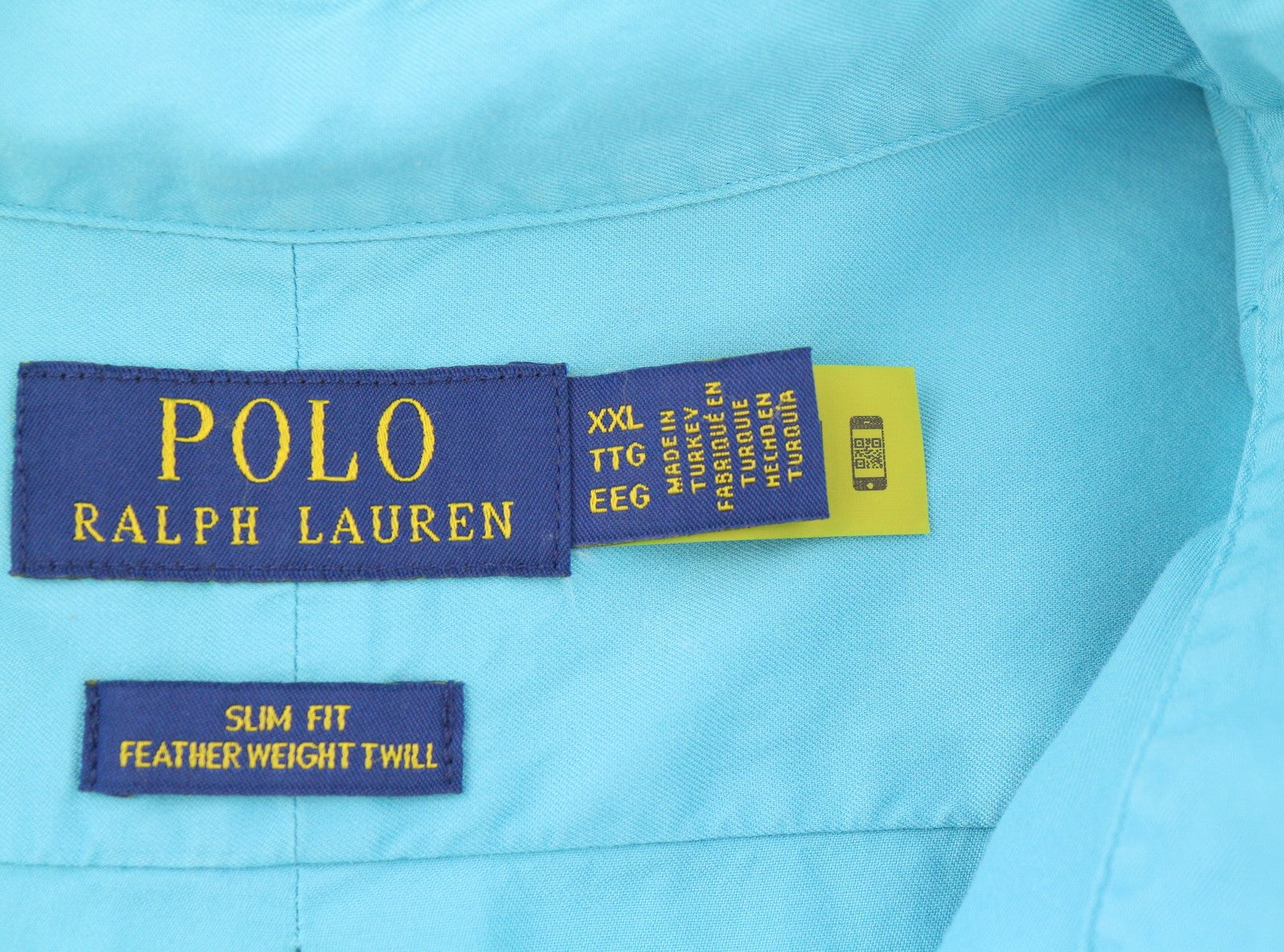RALPH LAUREN Men Shirt 2XL Blue Slim Fit Featherweight Twill Button-Down RRP150