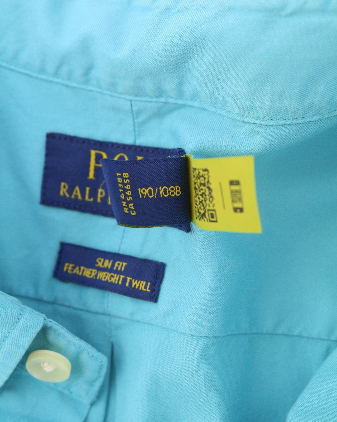 RALPH LAUREN Men Shirt 2XL Blue Slim Fit Featherweight Twill Button-Down RRP150