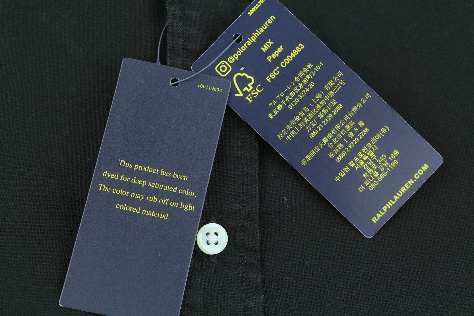 RALPH LAUREN Core Replen Men Shirt 2XL Black Custom Fit Button-Down RRP149