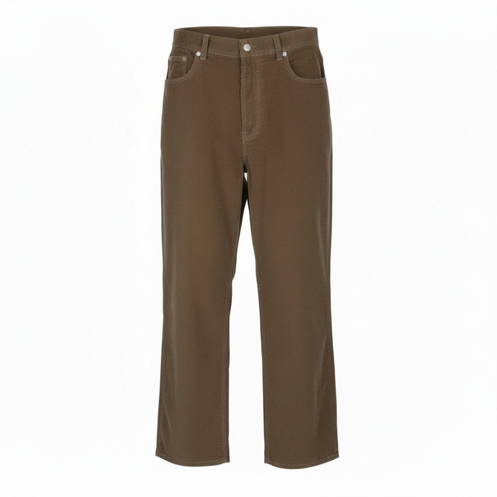 LE PERE Wide Leg Men Trousers W36 Tan Corduroy Button Fly FW25/26