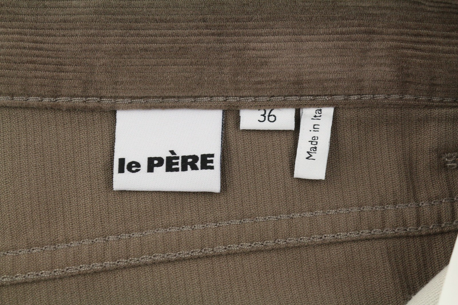 LE PERE Wide Leg Men Trousers W36 Tan Corduroy Button Fly FW25/26