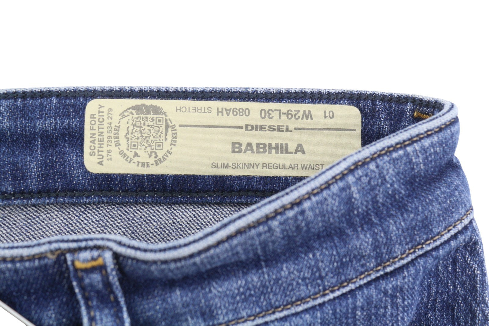 DIESEL Babhila 089AH Women Trousers W29/L30 Blue Washed Stretch Slim Skinny