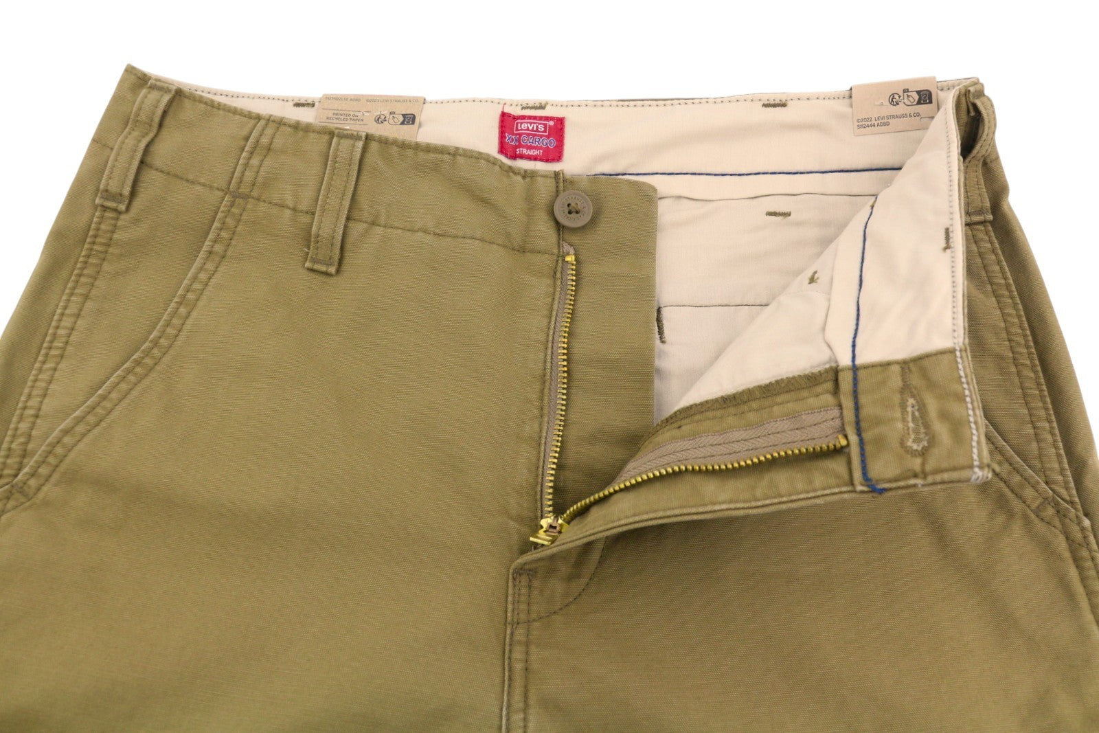 LEVI'S XX Cargo Men Trousers W32/L30 Brown Straight Zip Fly Utility Pockets