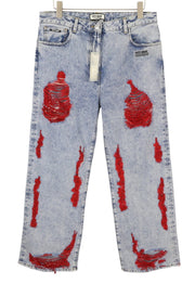 THE GIVING MOVEMENT Fifty Made Women Jeans W36 Blue Distress Limited Edition