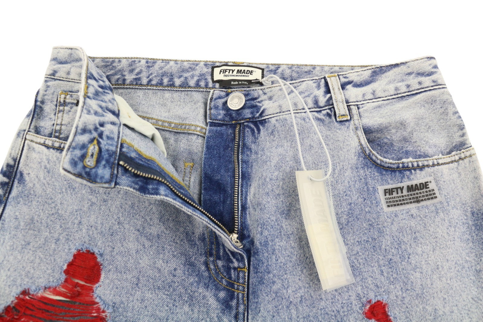 THE GIVING MOVEMENT Fifty Made Women Jeans W36 Blue Distress Limited Edition