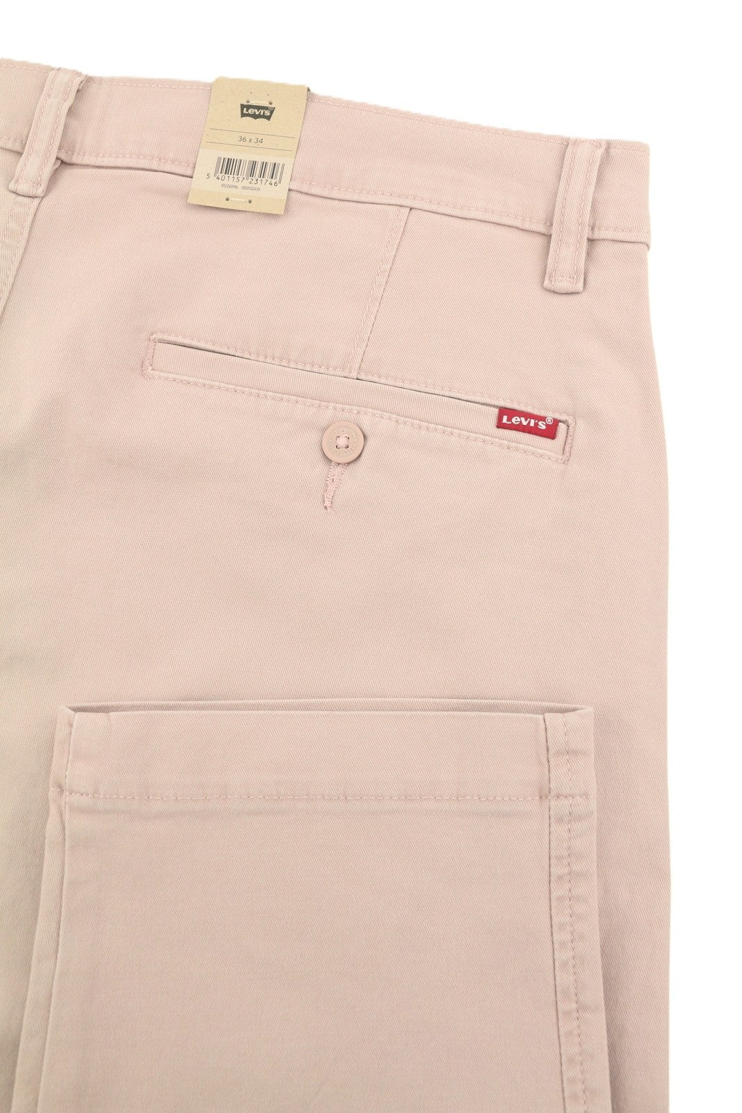 LEVI'S XX Chino Men Trousers W36/L34 Pink Taper Stretch Extensible