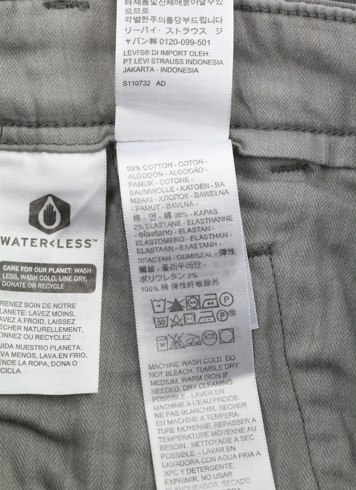 LEVI'S XX Chino Men Trousers W28/L32 Grey Big E Taper Stretch Zip Fly
