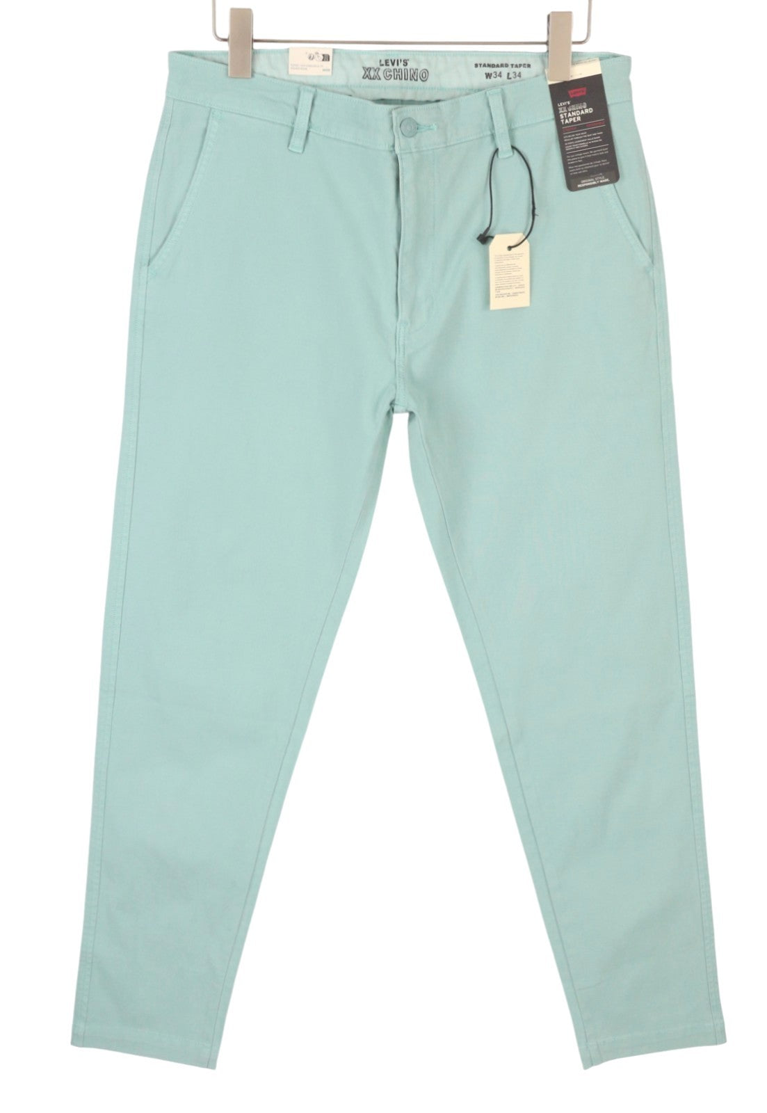 LEVI'S XX Chino Men Trousers W34/L34 Blue Stretch Zip Fly Big E Taper Fit