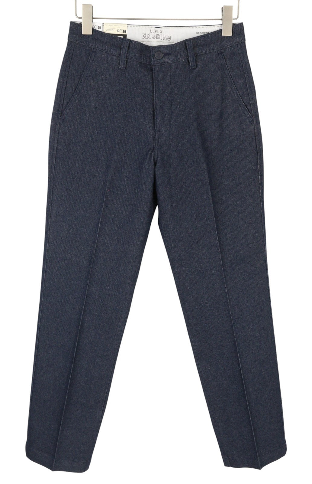 LEVI'S XX Chino Men Trousers W29/L32 Dark Blue Big E Stretch Straight Zip Fly