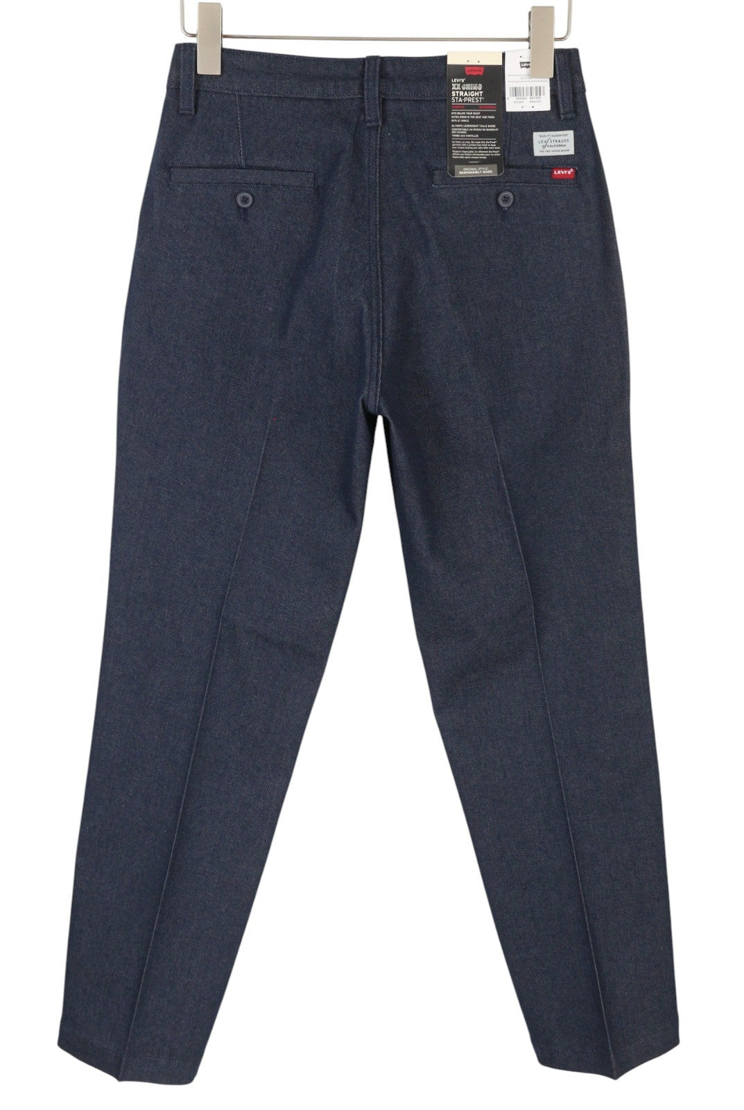 LEVI'S XX Chino Men Trousers W29/L32 Dark Blue Big E Stretch Straight Zip Fly