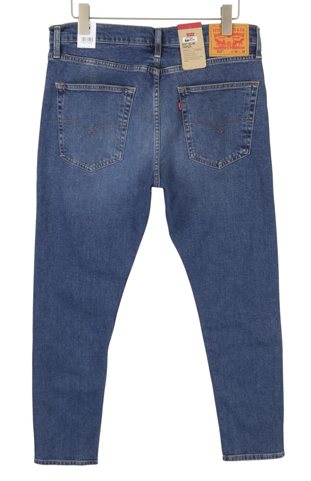LEVI'S 512 Men Jeans W36/L32 Slim Taper Flex Stretch Washed Blue Denim