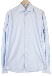 SUITSUPPLY vyriški marškiniai 40-7/15 3/4L ploni mėlyni medvilniniai languoti ilgomis rankovėmis 