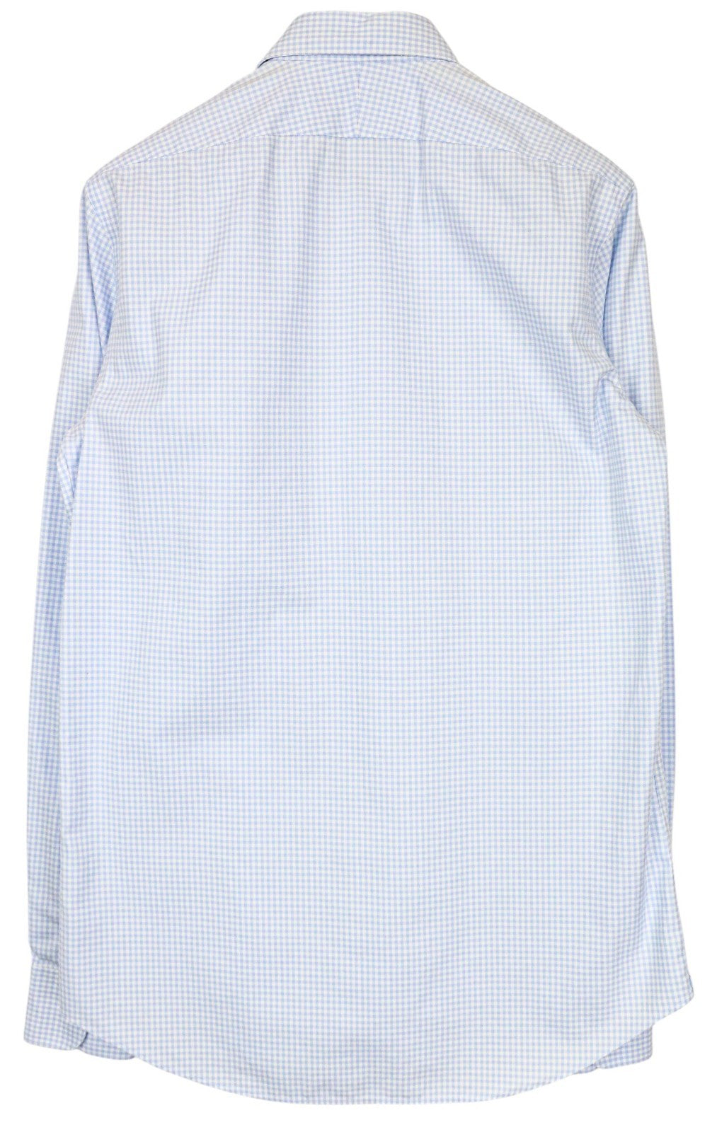 SUITSUPPLY vyriški marškiniai 40-7/15 3/4L ploni mėlyni medvilniniai languoti ilgomis rankovėmis 