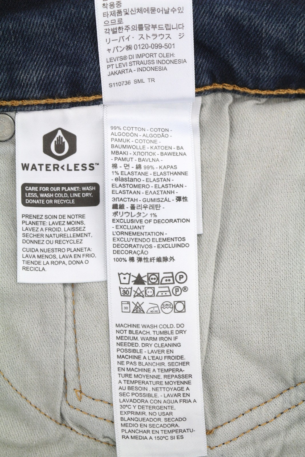 LEVI'S 512 Men Jeans W40/L32 Slim Taper Flex Stretch Washed Blue Denim