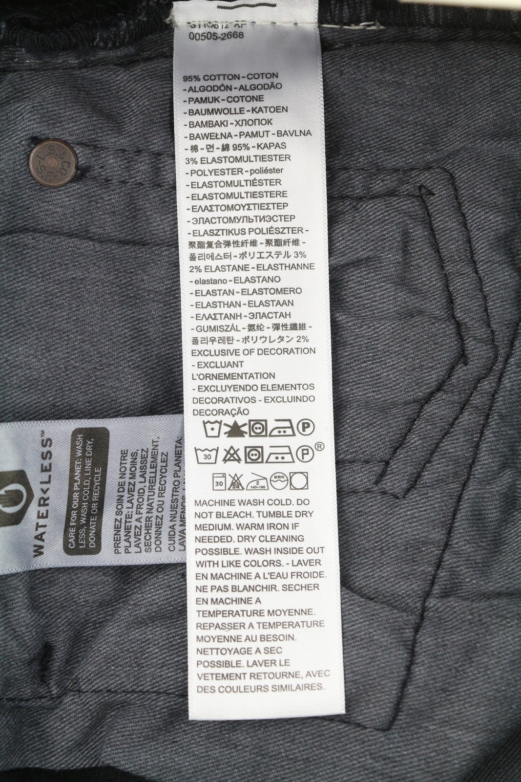 LEVI'S 512 Men Jeans W28/L32 Premium Big E Slim Taper Zip Dark Blue