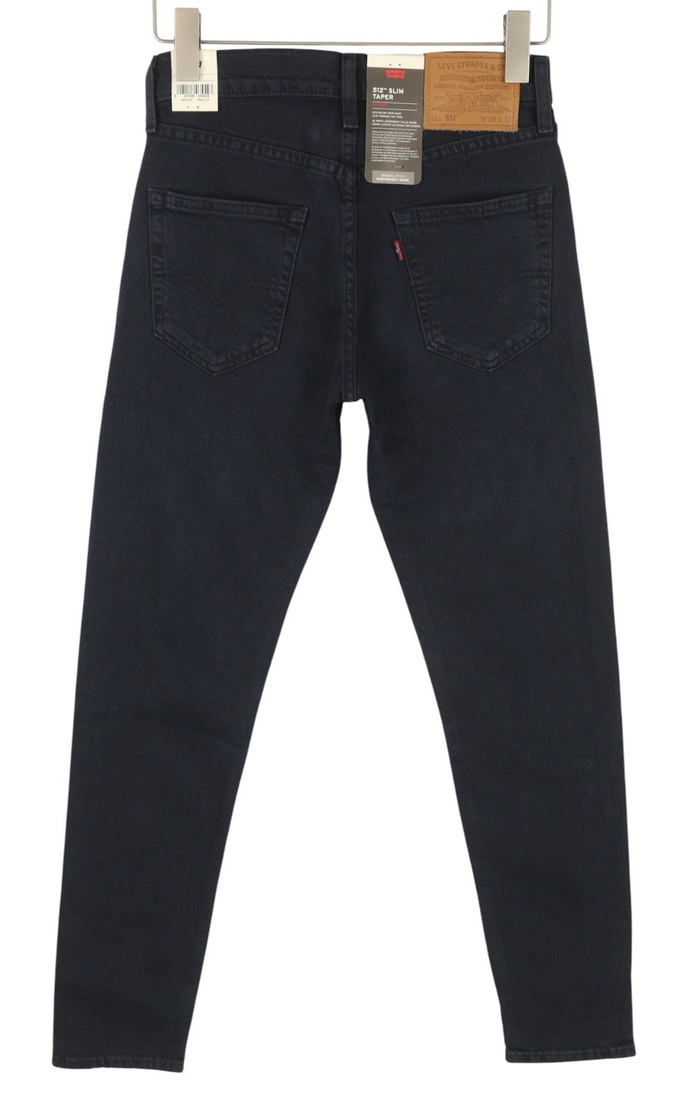 LEVI'S 512 Men Jeans W28/L32 Premium Big E Slim Taper Zip Dark Blue