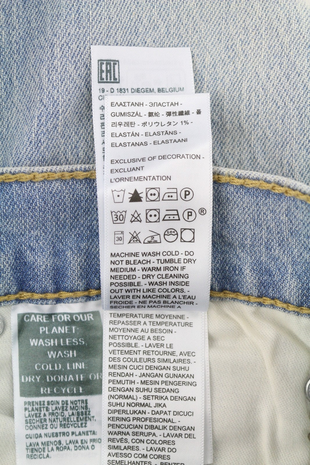 LEVI'S 512 Men Jeans W28/L30 Slim Taper Flex Stretch Washed Blue Denim