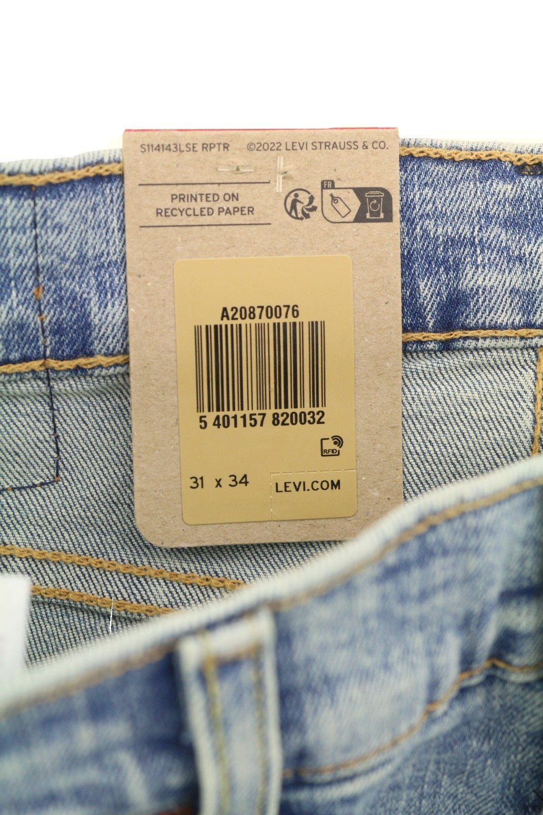 LEVI'S 512 Men Jeans W31/L34 Slim Taper Stretch Zip Fly Washed Blue